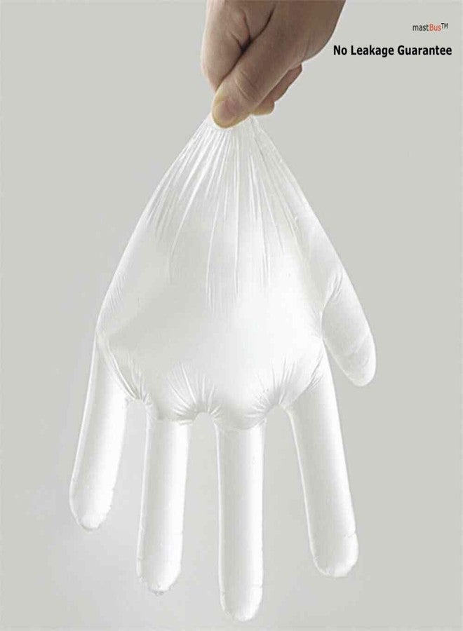 mastBus Plastic Disposable Transparent Clear Hand Gloves, 9 Inch Standard, Pack of 200, Transparent - Image 5